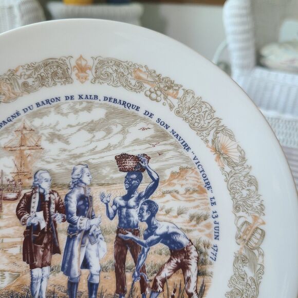 Vintage D'Arceau Limoges Lafayette Legacy Collector Plate 2 North Island Landing - Picture 4 of 10